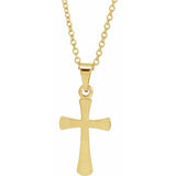14K Yellow Cross 18" Necklace