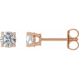 14K Rose 1/2 CTW Natural Diamond Stud Earrings