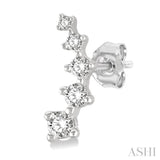 1/10 ctw Round Cut Diamond Petite Fashion Climbers in 10K White Gold