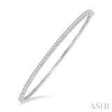 1/2 Ctw Slim Round Cut Diamond Bangle in 14K White Gold