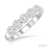 1/3 Ctw 5-Stone Lovebright Round Cut Diamond Ring in 14K White Gold