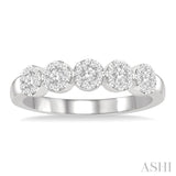 1/3 Ctw 5-Stone Lovebright Round Cut Diamond Ring in 14K White Gold