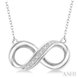 Silver Infinity Shape Diamond Pendant