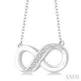 Silver Infinity Shape Diamond Pendant