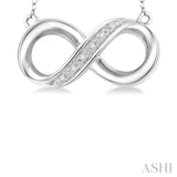 Silver Infinity Shape Diamond Pendant