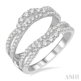 1 Ctw Round Diamond Insert Ring in 14K White Gold