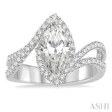 Marquise Shape Semi-Mount Diamond Engagement Ring