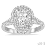 Pear Shape Semi-Mount Diamond Engagement Ring