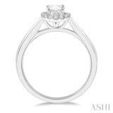 Oval Shape Light Weight Diamond Engagement Ring