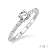 1/10 Ctw Diamond Semi-Mount Engagement Ring in 14K White Gold