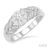 1/3 Ctw Lovebright Round Cut Diamond Ring in 10K White Gold