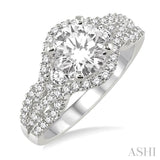 5/8 Ctw Diamond Semi-mount Engagement Ring in 14K White Gold