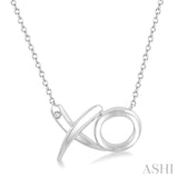 1/50 Ctw 'XO' Hugs and Kisses Round Cut Diamond Fashion Pendant With Chain in Sterling Silver