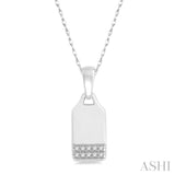 1/20 Ctw Round Cut Diamond Tag Pendant With Chain in 10K White Gold