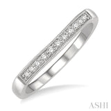 1/10 Ctw Arched Round Cut Diamond Wedding Band in 14K White Gold