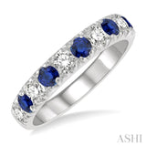 Gemstone & Diamond Wedding Band