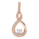 14K Rose 3/8 CTW Natural Diamond Pendant