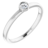 14K White 3 mm Natural Diamond Ring