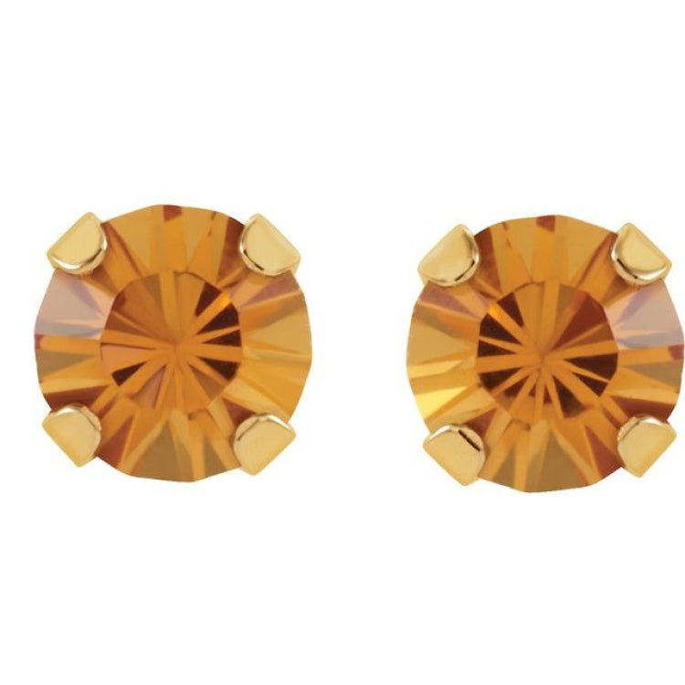 Maddy Space Gold Color Attractive Round Design Gola Stone Party Earrings