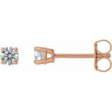Round 4-Prong Lightweight Stud Earrings