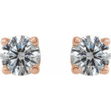 Round 4-Prong Lightweight Stud Earrings
