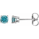 Round 4-Prong Lightweight Stud Earrings