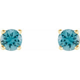 Round 4-Prong Lightweight Stud Earrings