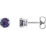 Round 4-Prong Lightweight Stud Earrings