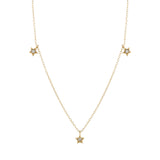 Triple Diamond Star Necklace