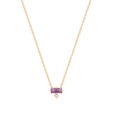 Amethyst Baguette And Diamond Necklace