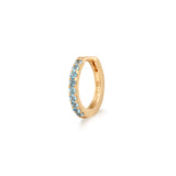 Blue Topaz Single Huggie Hoop