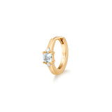Aquamarine And Diamond Single Huggie Hoop