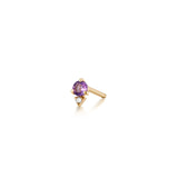 Amethyst And Diamond Single Stud Earring