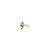 Aquamarine And Diamond Single Stud Earring