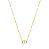 Floating Diamond Paper Clip Halo Necklace