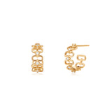 Diamond Paper Clip C-Hoop Earrings