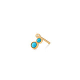 Turquoise & White Sapphire Waterfall Single Earring