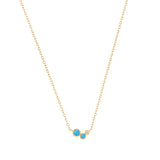 Turquoise & White Sapphire Waterfall Necklace