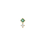 Emerald And Diamond Single Piercing Earring