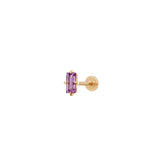 Amethyst Baguette Single Piercing Earring