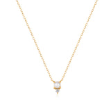 White Pearl & White Sapphire Necklace