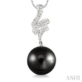 Black Pearl & Diamond Pendant