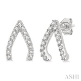 Wish Bone Petite Diamond Fashion Earrings