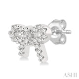 Bow Shape Petite Diamond Fashion Earrings