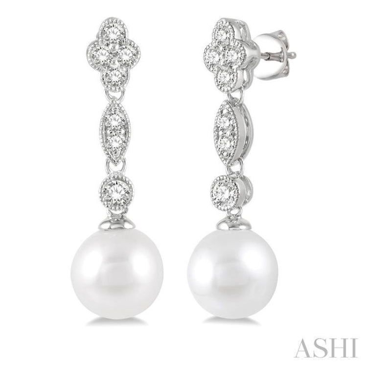 Pearl & Diamond Earrings - 56045TEADFGERWPWG – Tara & Co. Fine Diamonds
