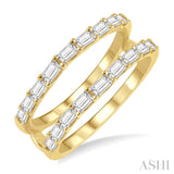 7/8 ctw Baguette Diamond Insert Ring in 14K Yellow Gold